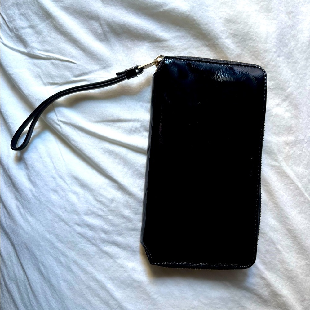 All Saints black wristlet wallet (like new)